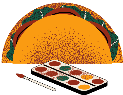 taco and water color